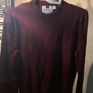 Men's Topman Maroon Sweater Size Medium
